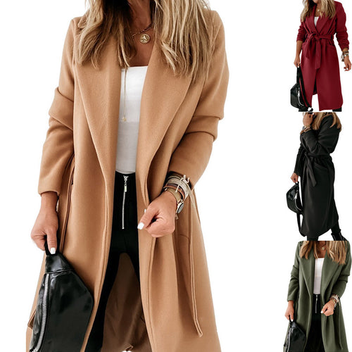 Damen Stylish und bequemer Mantel mit tailliertem Schnitt EB