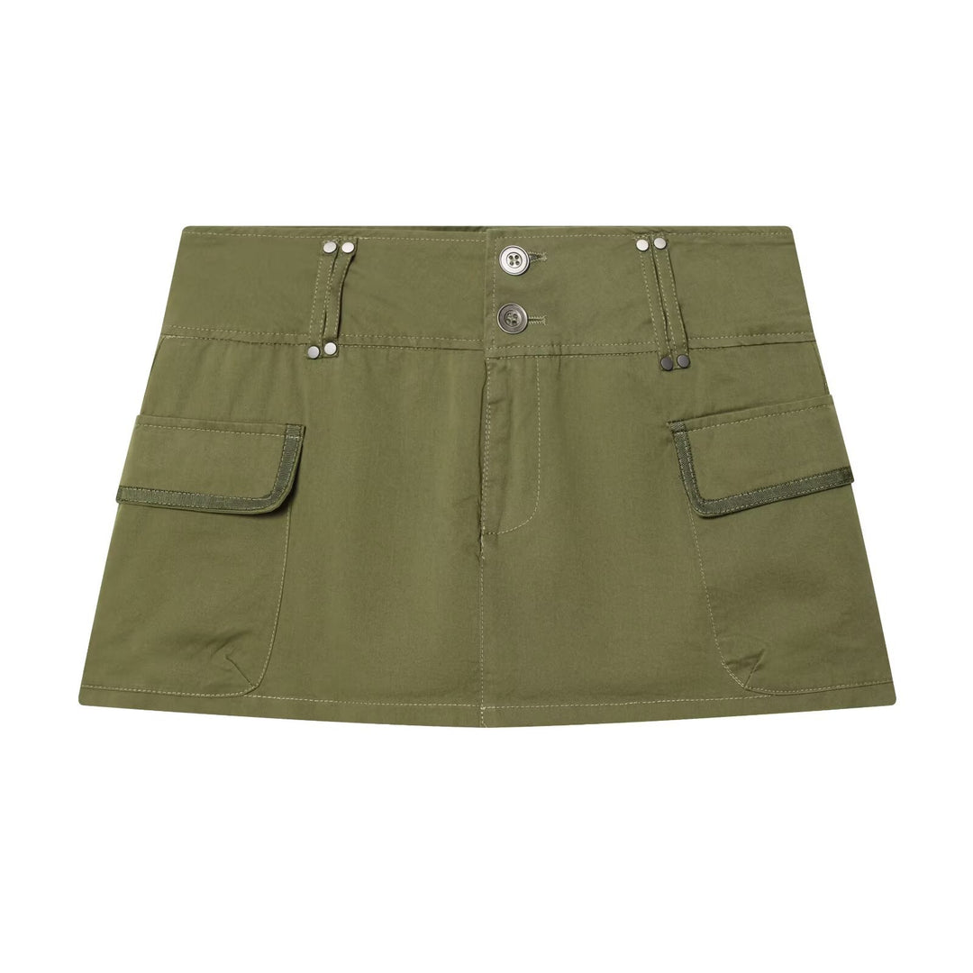 Damen Cargo-Rock mit praktischen Taschen und elastischem Bund EB