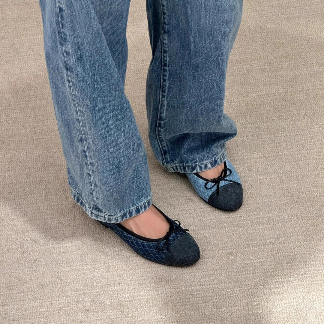Damen Ballerinas mit elegantem Kontrast-Design und weichem Fußbett EB