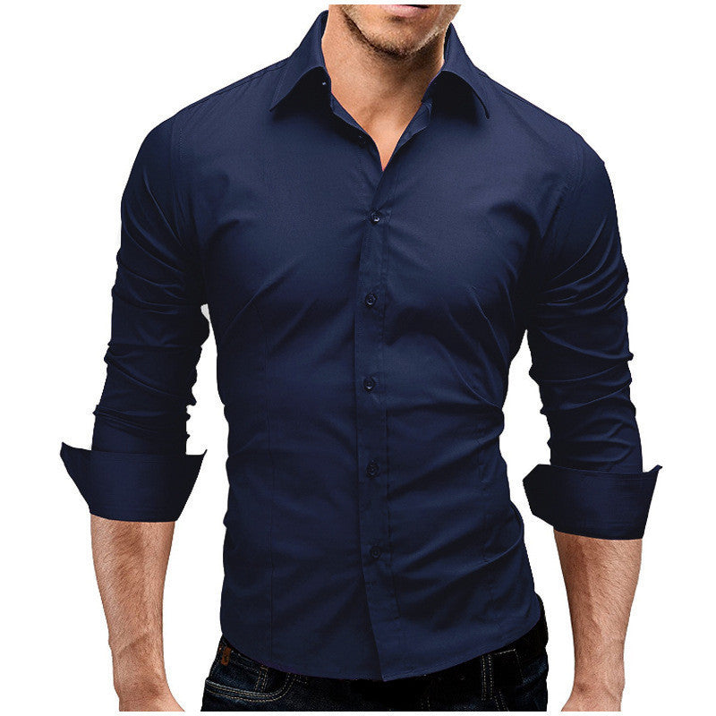 Herren nan tailliertes Businesshemd mit Cutaway-Kragen und Stretch-Baumwollmix EB