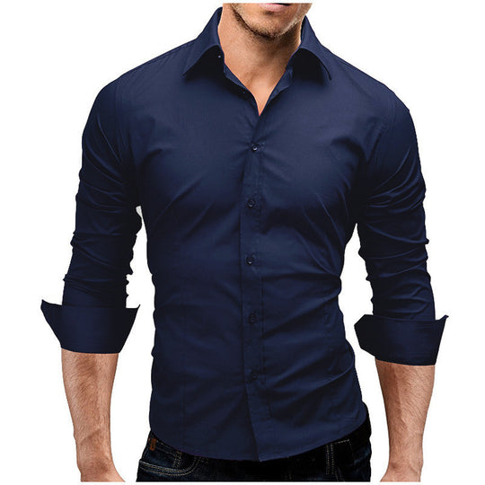 Herren nan tailliertes Businesshemd mit Cutaway-Kragen und Stretch-Baumwollmix EB