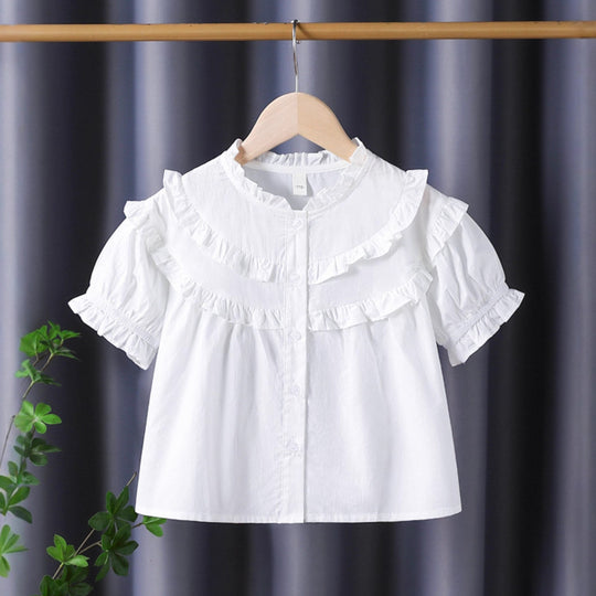 Mädchen Rüschenbluse mit eleganter Knopfleiste EB