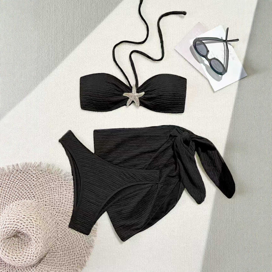 Damen Bandeau-Bikini mit schickem Wickeltuch EB