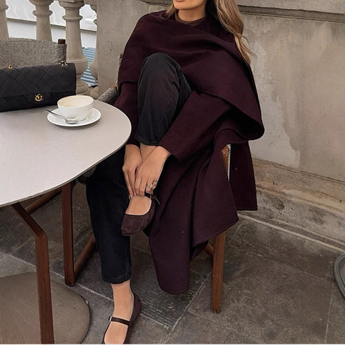 Damen eleganter Überwurf mit asymmetrischem Schnitt EB