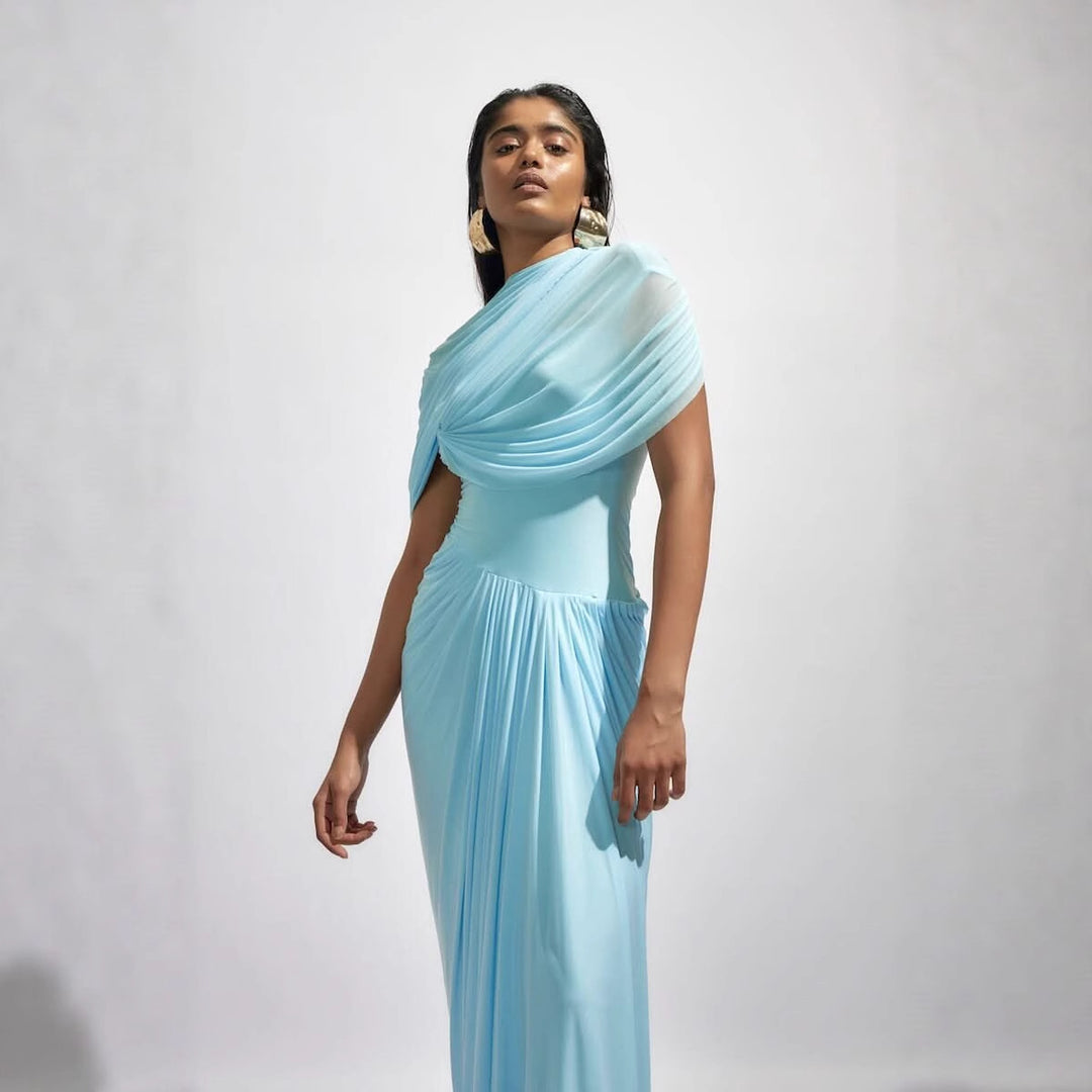 Damen Elegantes Wickelkleid mit drapierten Details EB