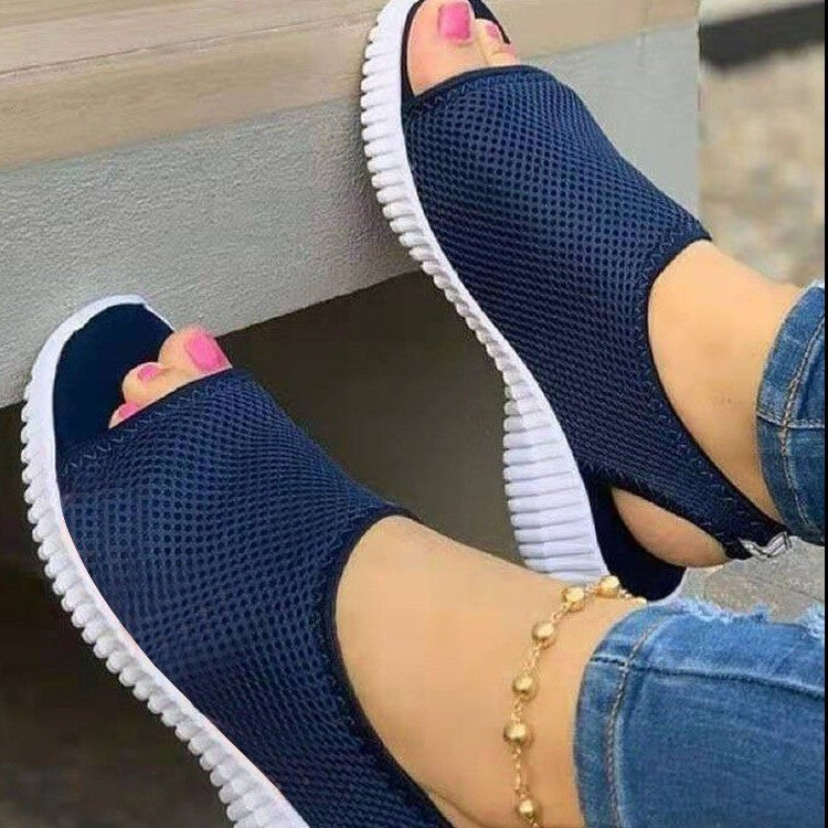 Damen atmungsaktive Freizeitsandalen mit rutschfester Sohle und elastischem Obermaterial EB