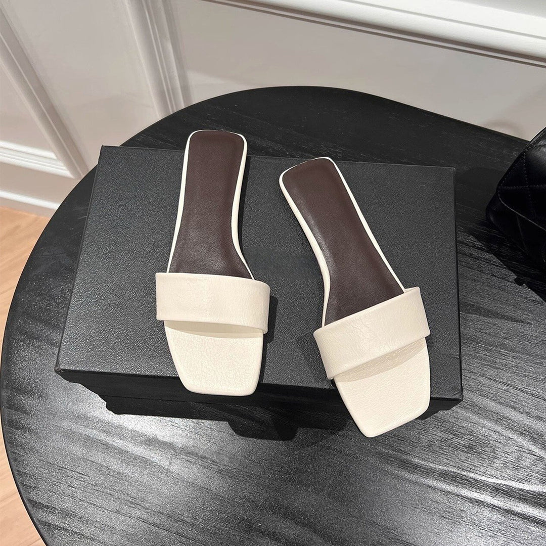 Damen Modische Slides mit breiter Riemenfront EB