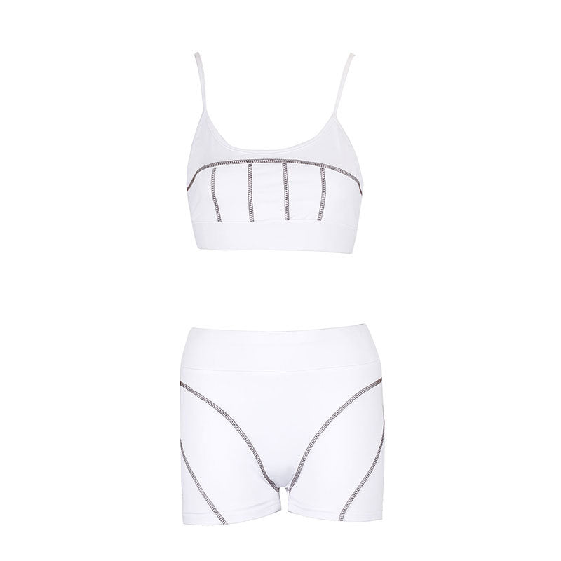 Damen Sportliches Set mit Crop-Top und Shorts EB