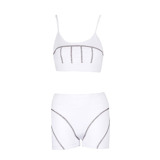 Damen Sportliches Set mit Crop-Top und Shorts EB