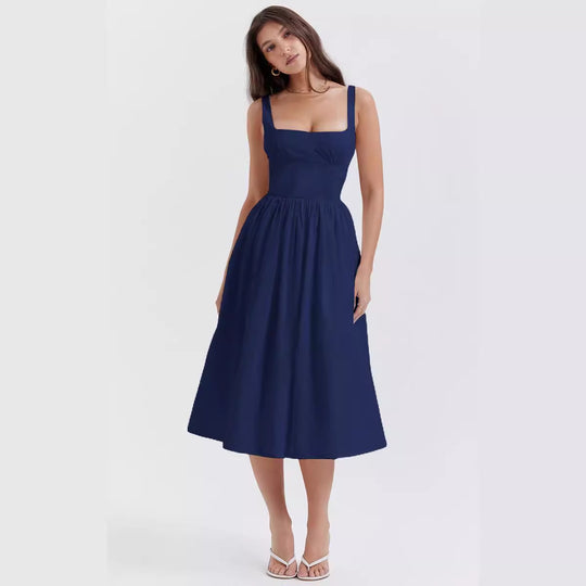 Damen Maxikleid mit elegantem Schnitt und voluminösem Rock EB