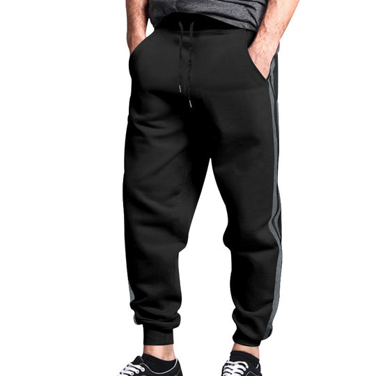 Herren Relaxed-Fit Jogginghose mit seitlichem Kontraststreifen, Elastikbund & Kordelzug EB
