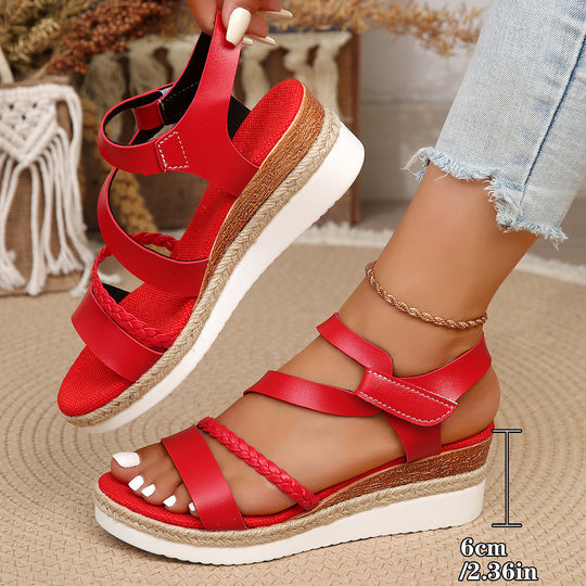 Damen Sportliche Sandalen mit geflochtenem Riemendesign und luftiger Sohle EB