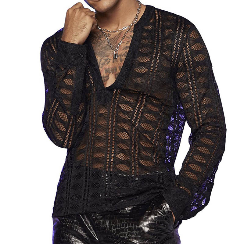 Damen Transparente Langarmbluse aus leichtem Material EB