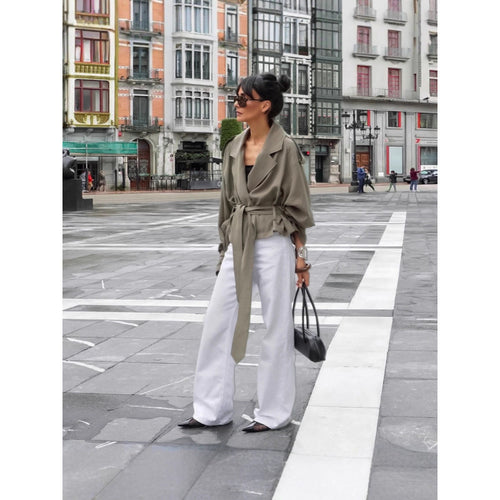 Damen Oversized Trenchcoat mit schickem Gürtel EB