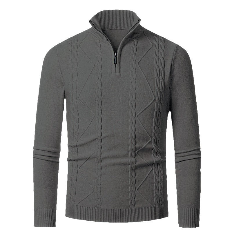 Herren Strickpullover mit modischem Reißverschluss EB