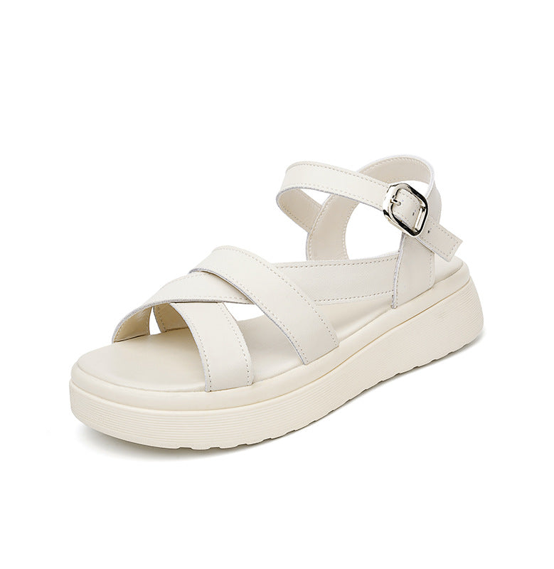 Damen Wedge-Sandaletten mit verstellbarem Fesselriemen und bequemer Sohle EB