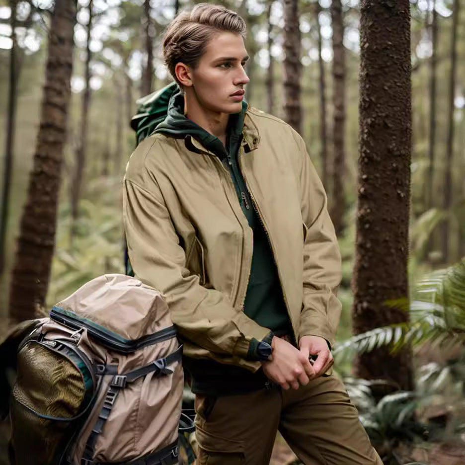 Herren lässige Outdoor-Jacke mit praktischen Taschen und atmungsaktivem Innenfutter EB