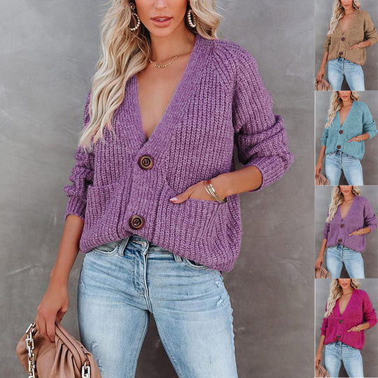Damen Strickjacke im lässigen Schnitt mit praktischen Taschen EB