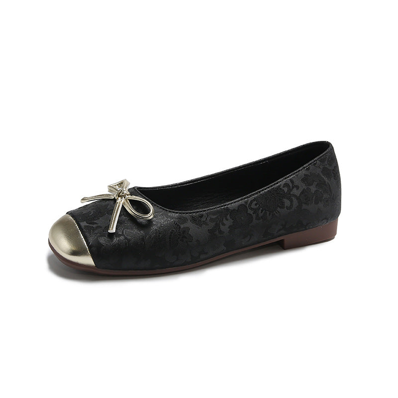 Damen Ballerinas mit elegantem Schleifen-Design und raffiniertem Metallverschluss EB