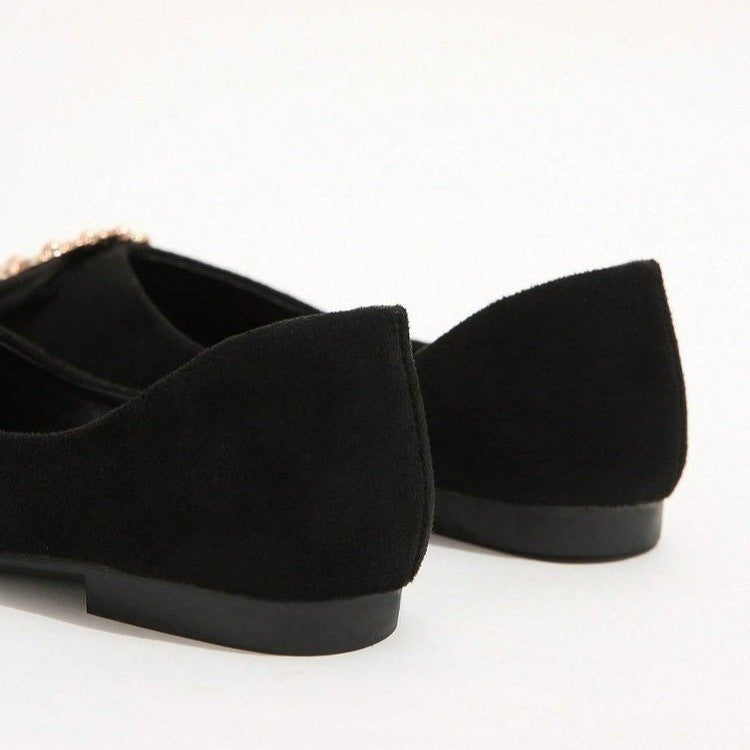 Damen Ballerinas mit funkelndem Schmuckelement EB