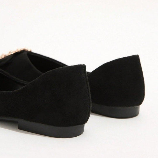 Damen Ballerinas mit funkelndem Schmuckelement EB