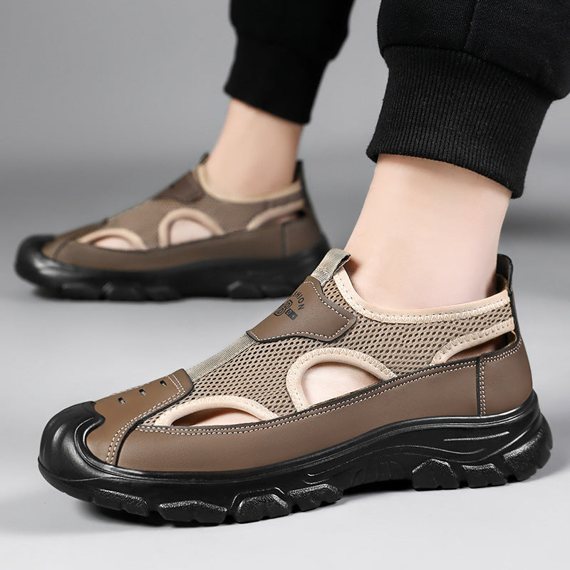 Herren nan atmungsaktive Outdoor-Sandale mit stoßdämpfender Sohle und verstärktem Zehenschutz EB