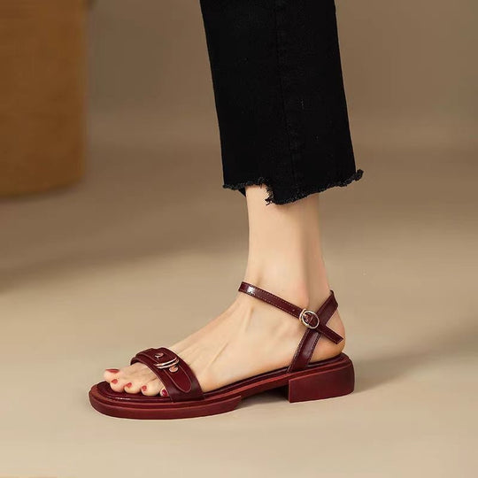 Damen Elegante Riemchen-Sandaletten mit modischer Schnalle EB