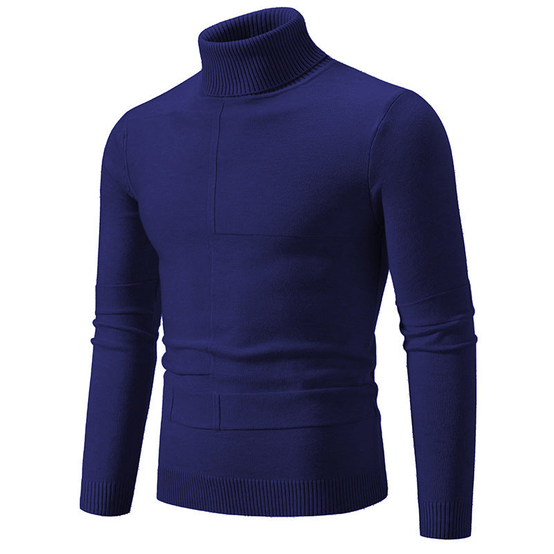 Herren eleganter Rollkragenpullover mit modernem Zopfmuster EB