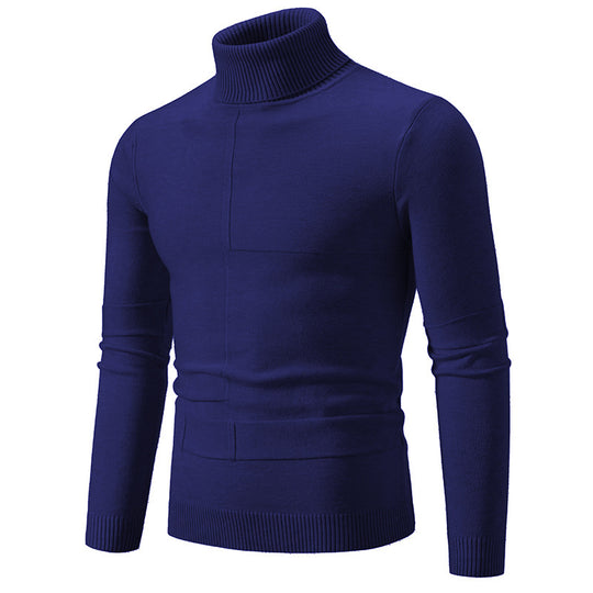 Herren eleganter Rollkragenpullover mit modernem Zopfmuster EB