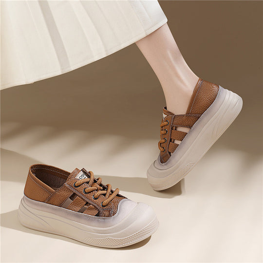 Damen modische Plateausneaker mit atmungsaktivem Obermaterial EB