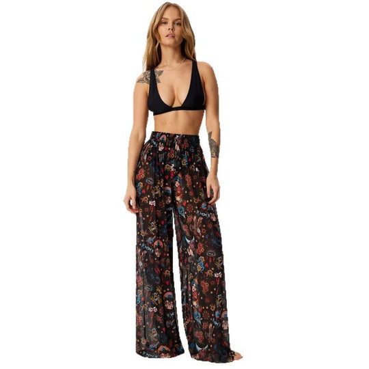 Damen Leggings aus luftiger, transparenter Stoffqualität mit exotischem Muster EB