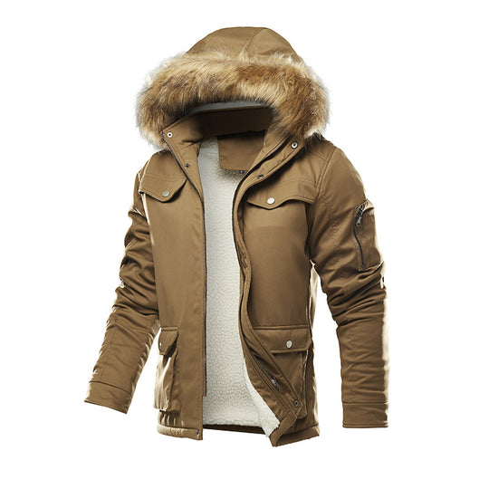 Herren isolierte Winterjacke mit abnehmbarer Kapuze und Futter EB