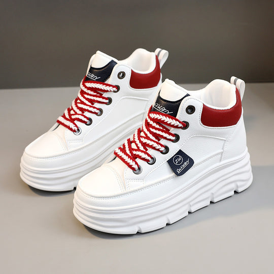 Damen Plattform Sneakers mit trendigem Farbdesign und extrakompakter Sohle EB