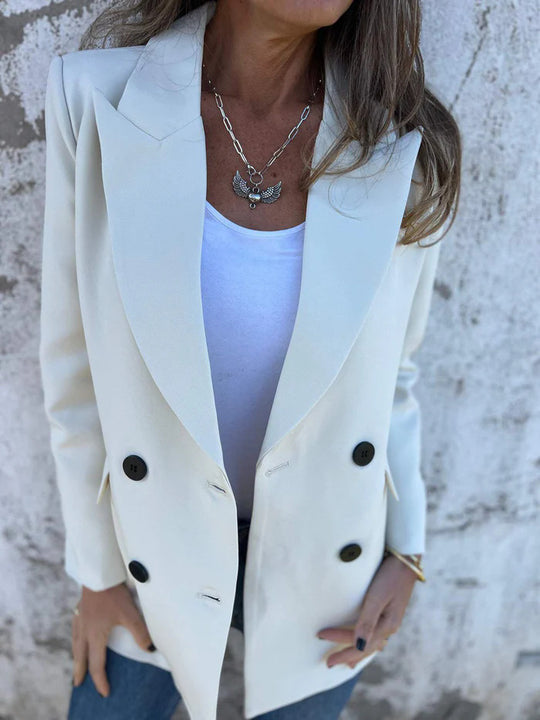 Damen Eleganter Double-Breasted Blazer mit zeitlosem Schnitt und leichten Schulterpolstern EB