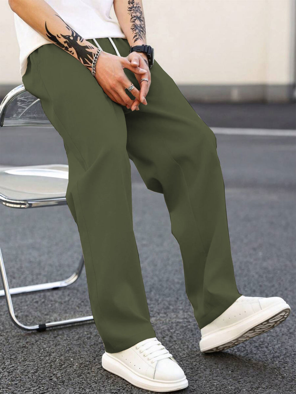 Herren modische Freizeithose mit weiter Passform und elastischem Bund EB