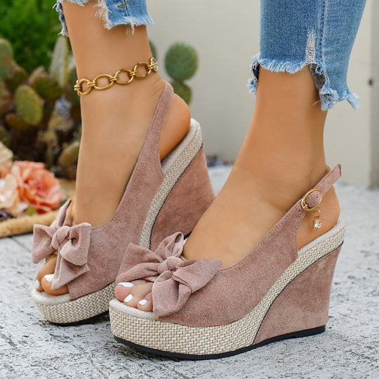 Damen Wedge-Pumps mit Schleifen Detail EB