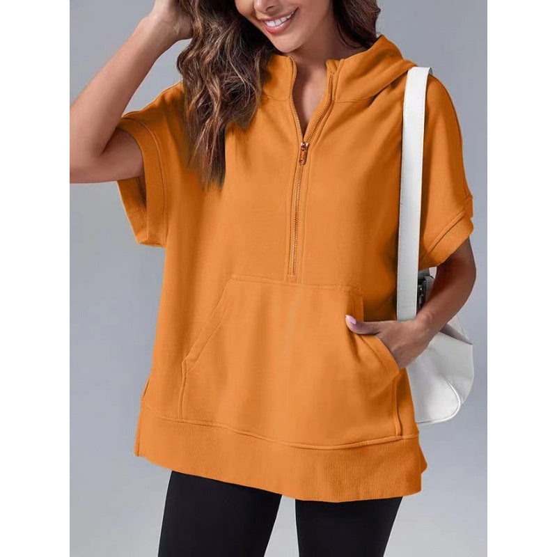 Damen Lässiger Kapuzenpullover mit Reißverschluss und praktischen Taschen EB