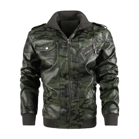 Herren camouflage Freizeitjacke mit stylischen Reißverschlusstaschen EB