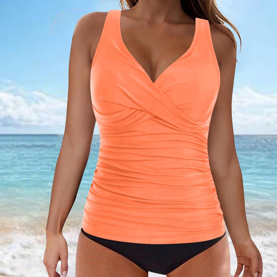 Damen Tankini-Oberteil mit raffiniertem Wickeldesign EB