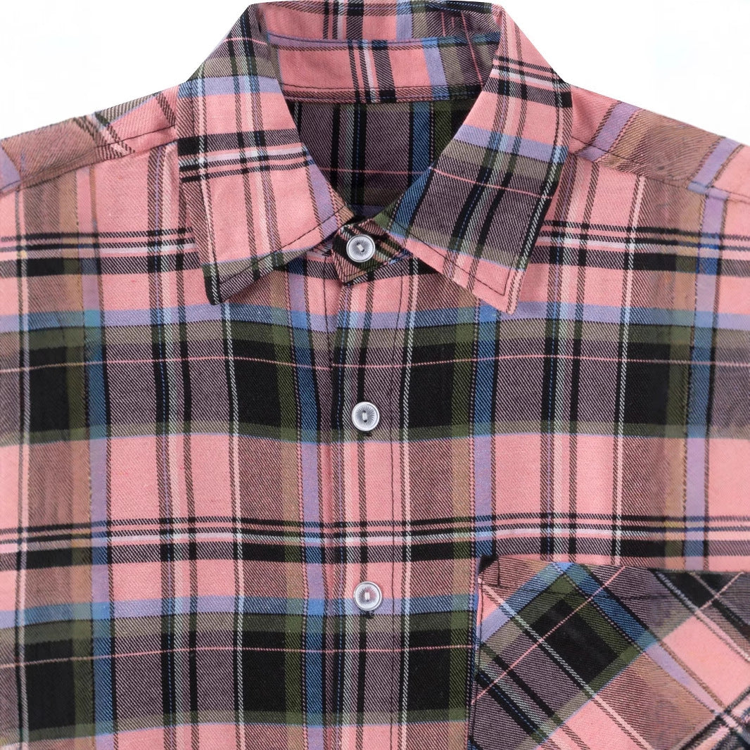 Damen modisches und bequemes Flanellhemd mit kariertem Muster EB