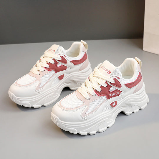 Damen sportive Chunky Sneakers mit atmungsaktivem Mesh-Obermaterial und dämpfendem Sohlenprofil EB