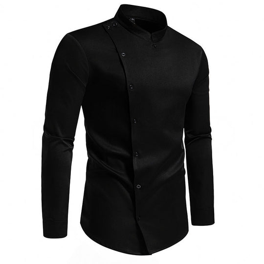 Herren Langarm Hemd mit modernem Knopfdesign EB