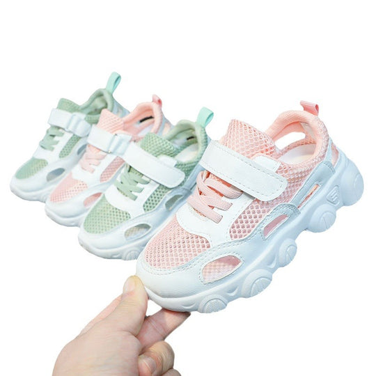 Damen modische Sneakers mit atmungsaktiver Mesh-Oberfläche und verstellbarem Klettverschluss EB