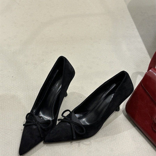 Damen elegante spitze Absätze mit zarter Schleifenverzierung EB