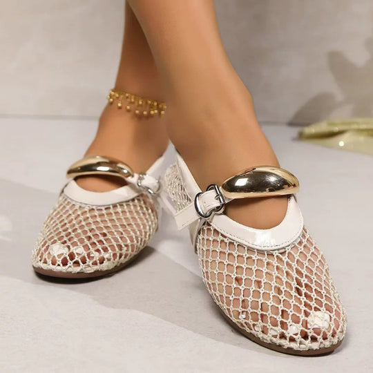 Damen Netzschuhe mit verstellbarem Riemchen und rutschfester Sohle EB