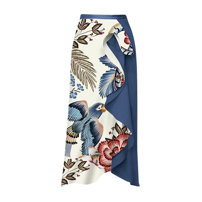 Damen Badeanzug-Set mit floralen Rüschen und taillierter Shorts EB