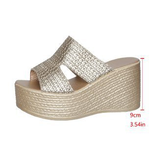 Damen Plateau-Pantoletten mit modischem Schlitz-Design EB