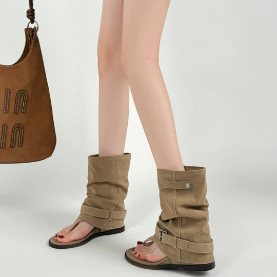 Damen Sandalen mit innovativem Wickeldesign und praktischem Riemchenverschluss EB