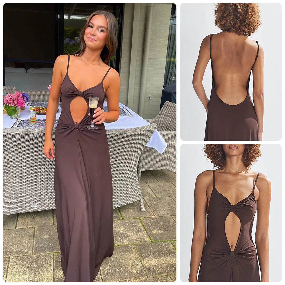Damen Lange Maxikleid mit aufregendem Cut-Out-Design und weichem Stoff EB