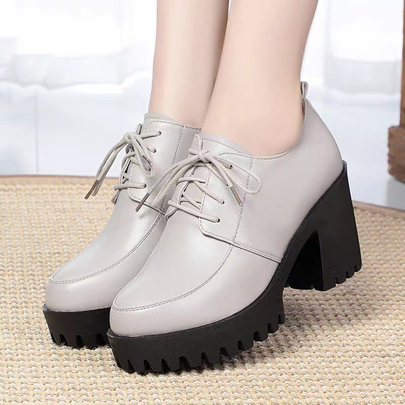Damen Trendige Schnürstiefeletten mit robustem Blockabsatz EB